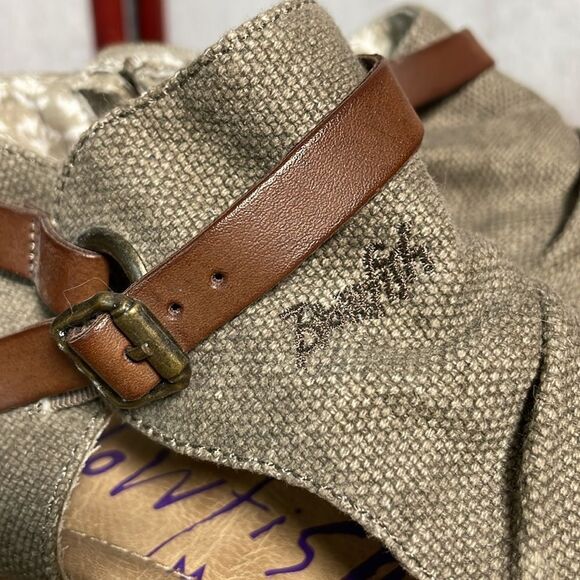 Blowfish Boho Tan & Brown Balla Open Toe Canvas Sandals w/Belt (Size: 7.5) - Picture 3 of 12